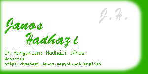janos hadhazi business card